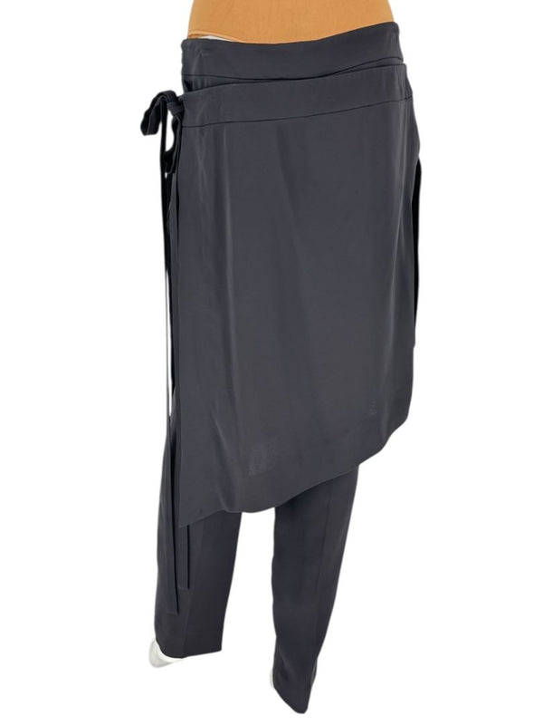 Oscar de la Renta Black Asymmetric Overlay Pants – Size 10- NWT