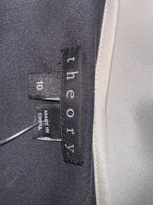 Theory Ivory Silk-Blend Sleeveless Maxi Dress – Size 10