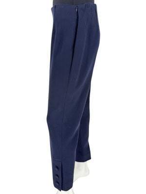Lela Rose Navy Ankle Pants with Button Hem Detail – Size 10