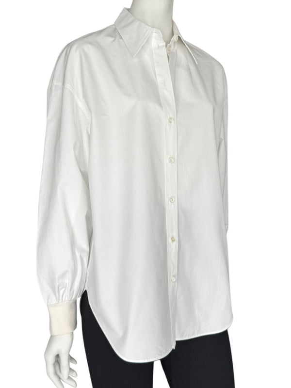 Alexander McQueen White Cotton Shirt with Balloon Sleeves – Size IT 38
