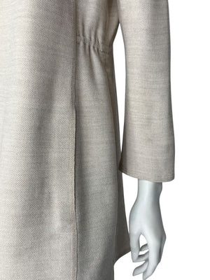 Akris Beige Open-Front Long Jacket – Size US 10