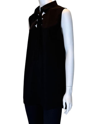 Akris Punto Black Sleeveless Scalloped Detail Tunic Top – Size 10
