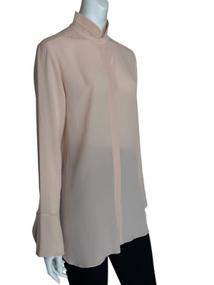 Chloé Soft Pink Silk High Neck Blouse – FR 40 (US 8)