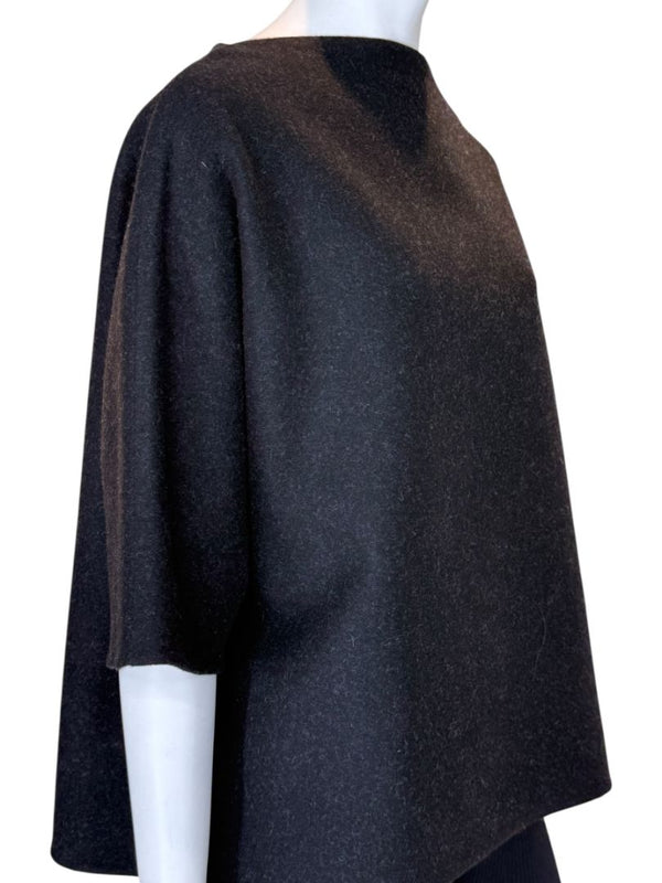 The Row Black Mélange Wool-Blend Top – Size Small