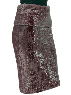 Donna Karan Modern Icons Claret Sequin Pencil Skirt – Size M