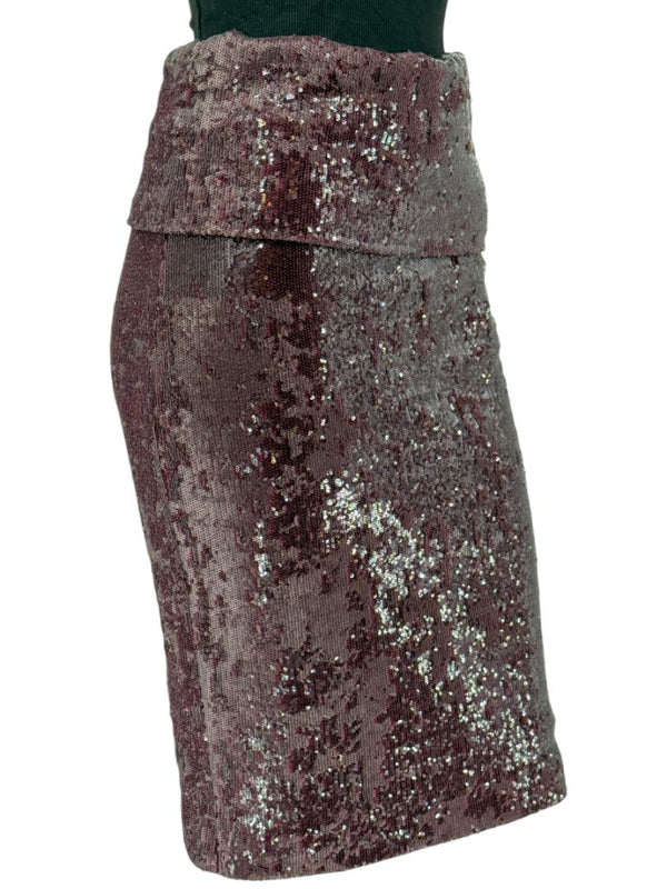 Donna Karan Modern Icons Claret Sequin Pencil Skirt – Size M
