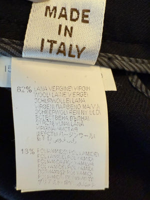 Brunello Cucinelli Black Wool-Blend Split-Hem Tailored Trousers - Size US 8 / IT 44