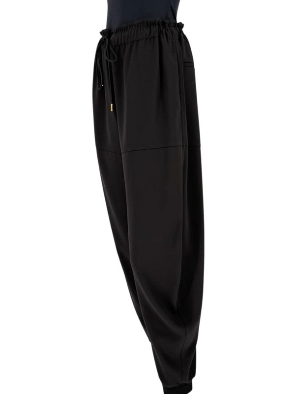 Chloé Black Relaxed Jogger Pants with Drawstring Waist - Size IT 42 / US 6