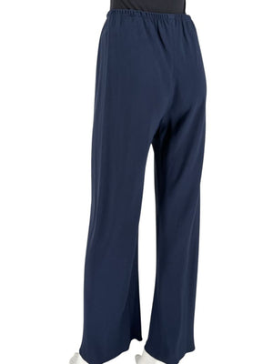 The Row Navy Viscose-Blend Wide Leg Pants - Size S