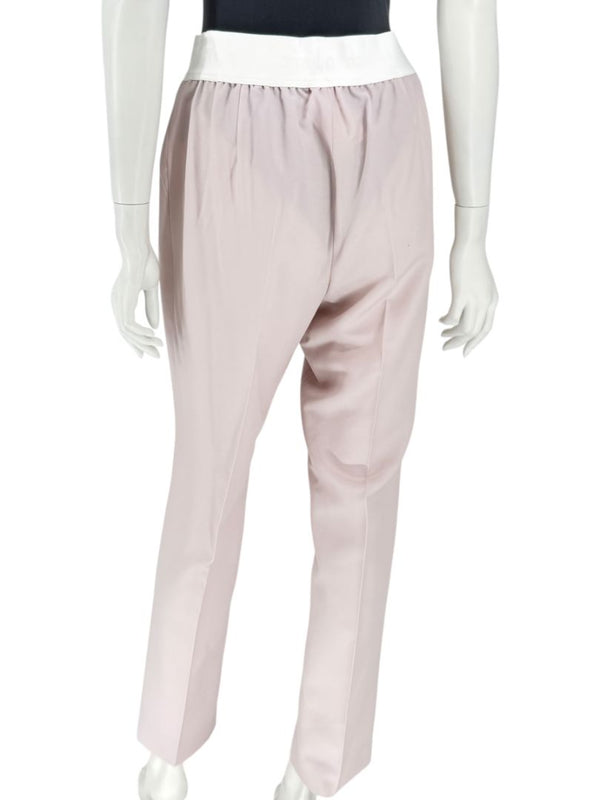 Pamella Roland Pale Pink Pants with White Logo Waistband – Large