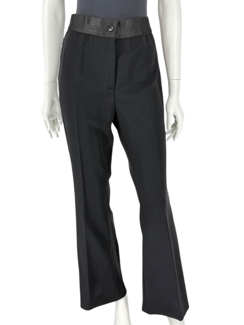 Akris Black Wool Blend Pants with Sequin Trim - Size US 10 (IT 46)