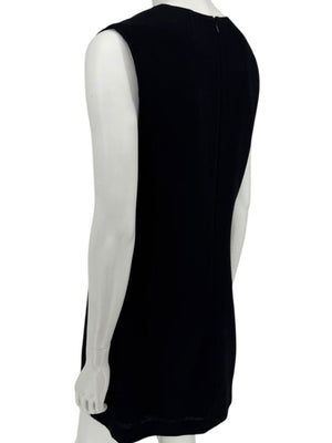 Lida Baday Black Wool Deep-V Mini Dress – Size 12