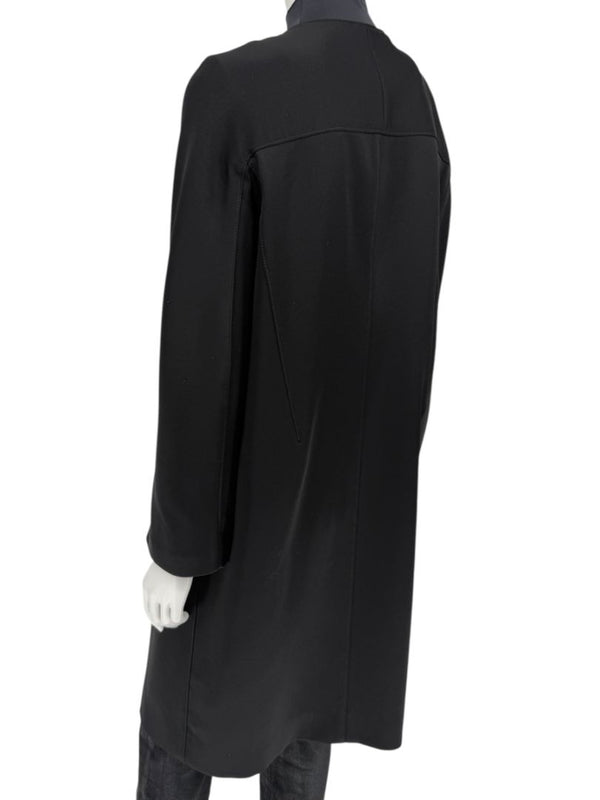 Pamella Roland Black Open-Front Longline Coat – Large