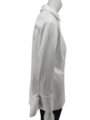 Pamella Roland White Button-Front Shirt – Large