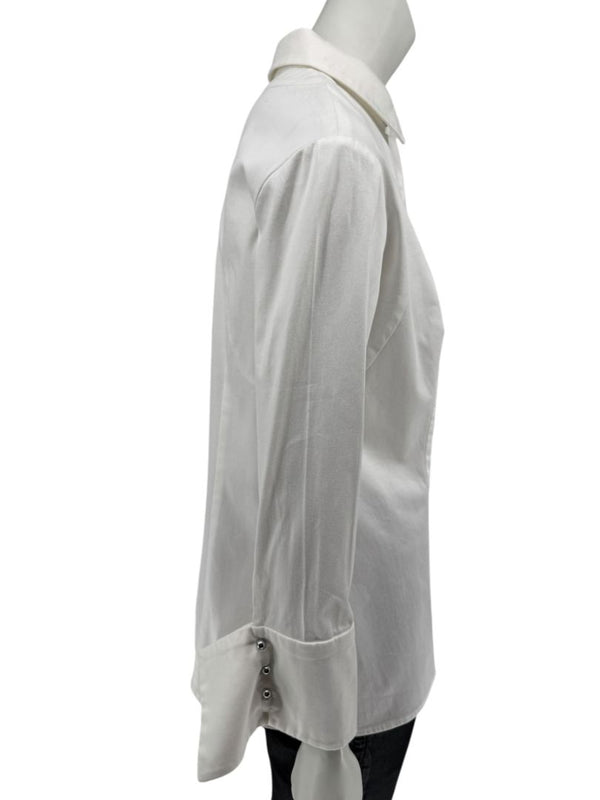 Pamella Roland White Button-Front Shirt – Large