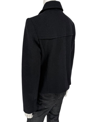 Lida Baday Black Wool Cropped Peacoat – Size 12