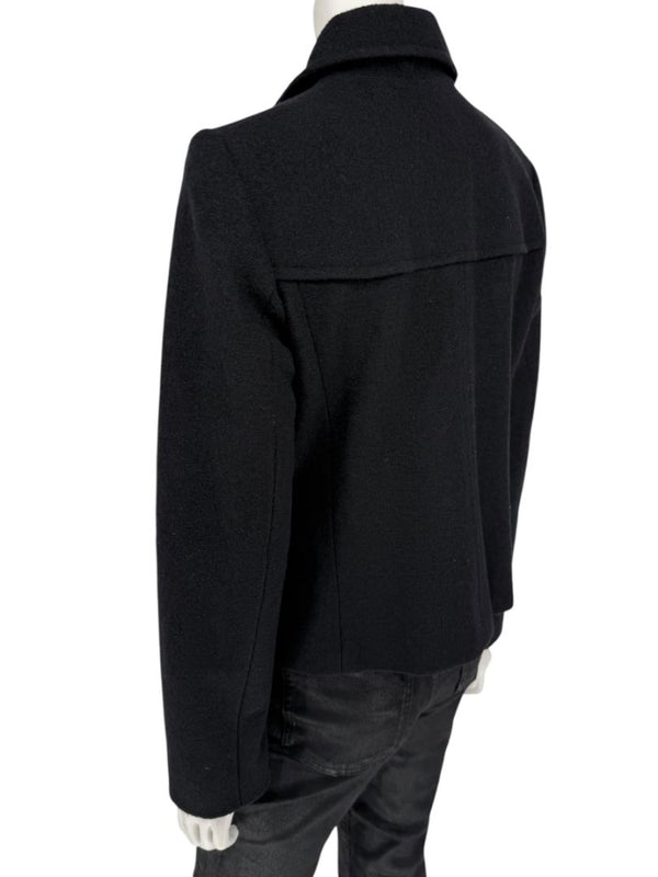 Lida Baday Black Wool Cropped Peacoat – Size 12