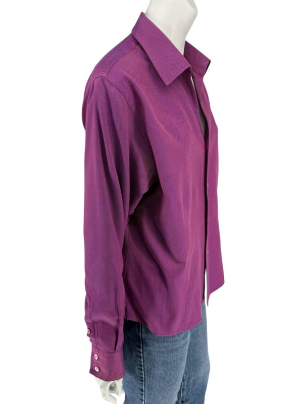 Craig Taylor Purple Egyptian Cotton Button-Front Blouse – Size XL