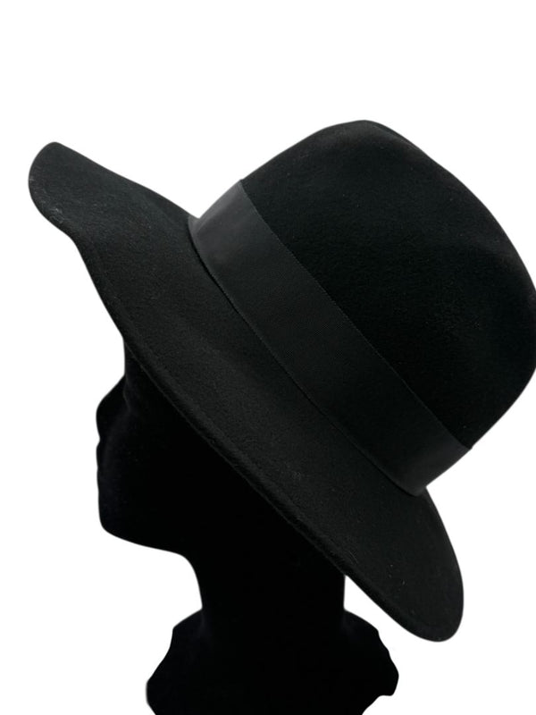 Ann Taylor Black Wool Fedora Hat