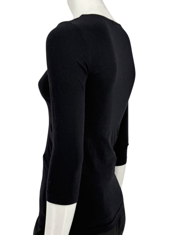 Wolford Black Embellished Neckline Pullover – Size XS