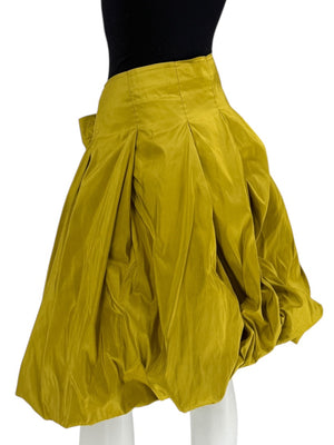 Pauw Amsterdam Chartreuse Silk Sculptural Skirt – Size 3
