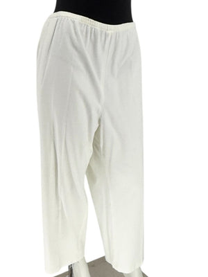 Shamask White Elastic-Waist Pants – Size 2X