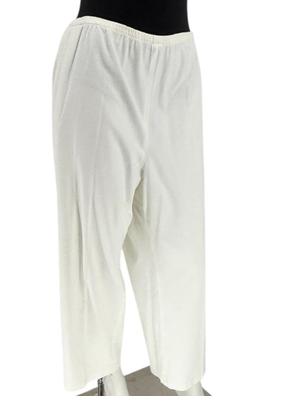 Shamask White Elastic-Waist Pants – Size 2X
