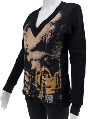 Jean Paul Gaultier Maille Femme Paris Cityscape Knit Top – Size L