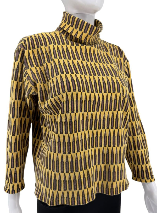 Stephen Sprouse Bullet Print Turtleneck Top – Size M (Good Condition)