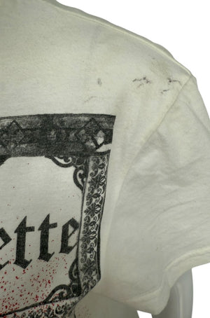 John Galliano Y2K Short Sleeve White Graphic Newspaper Tee - M