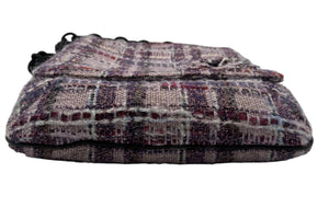 Chanel Lavender Tweed Camellia Large Flap Messenger Bag