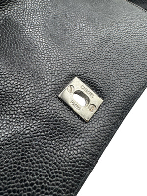 Chanel 1996-1997 Black Caviar Triple CC Backpack - Silver Hardware *RARE*