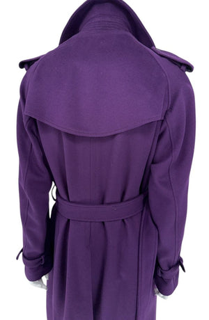Burberry London Wool & Cashmere Trench Coat – Deep Purple US 12