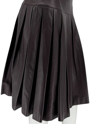 Chanel Fall 2001 Pleated Lambskin Skirt – Size 42