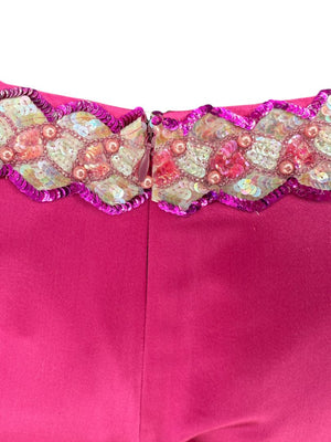 Chanel Embellished Fuchsia Silk Skirt – Fall 2000, Size 42