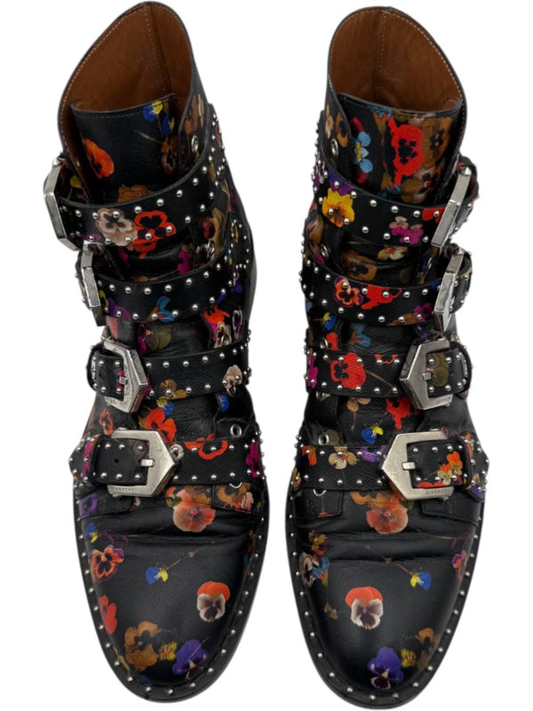 Givenchy Floral Studded Buckle Boots – Size 40