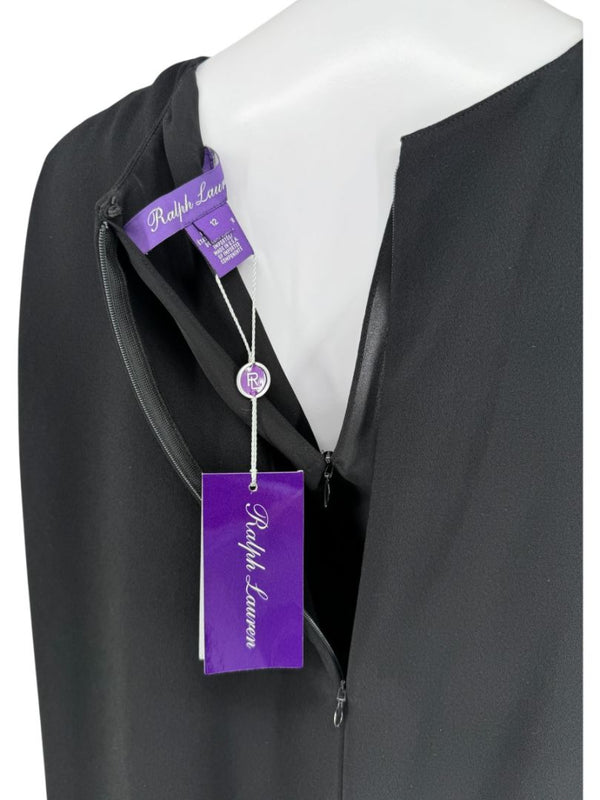 Ralph Lauren Purple Label Cape-Back Midi Dress - Size 12 NWT