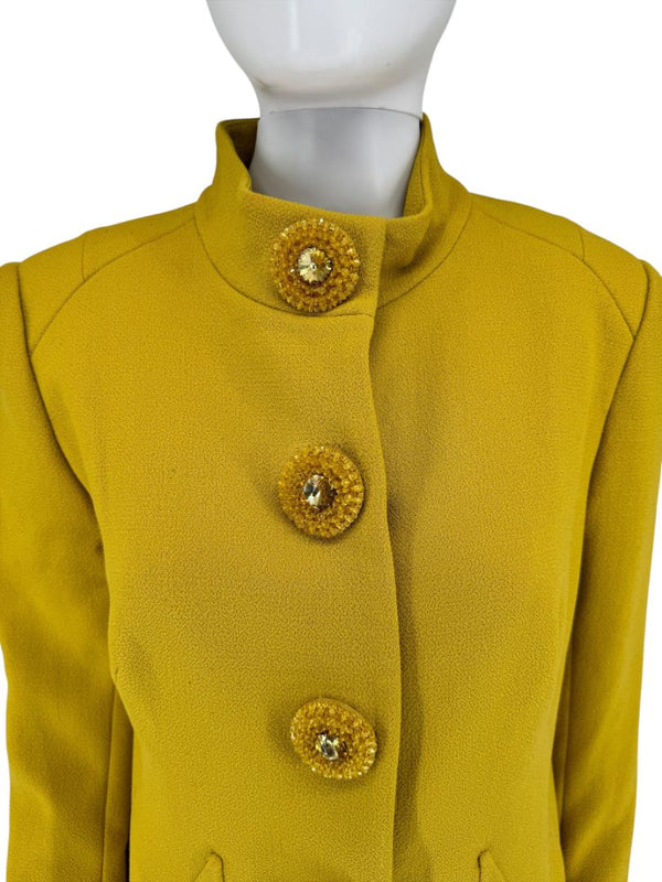 Pamella Roland Embellished Button Longline Jacket