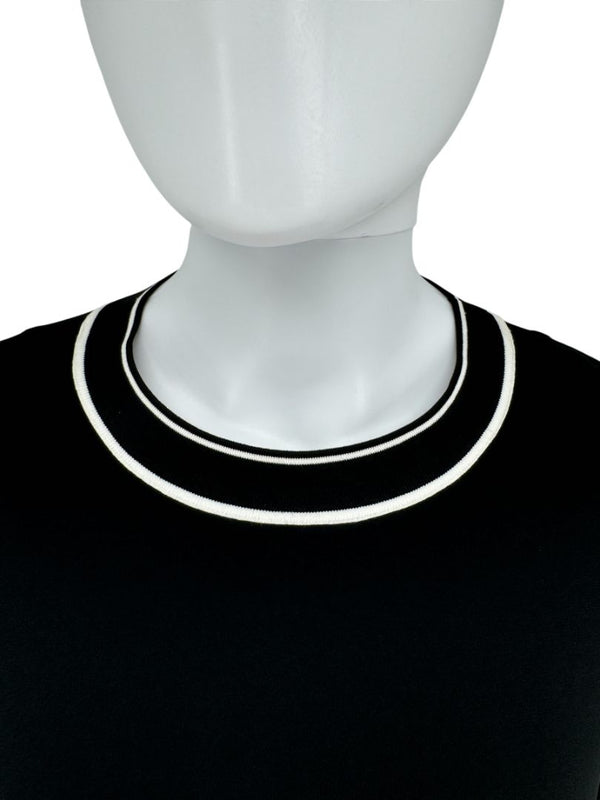 Rag & Bone Black Tipped Knit T-Shirt Dress - M