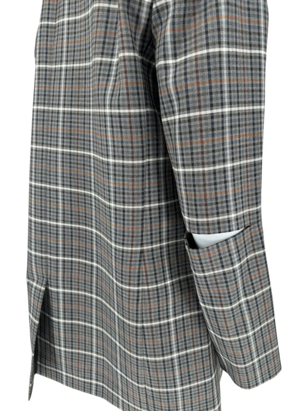 Tibi Oversized Check Blazer with Slit Sleeves - Size 8