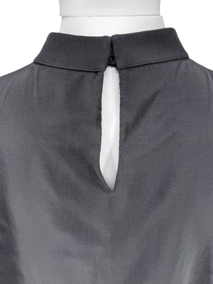 Brunello Cucinelli Sleeveless Silk Blouse with Chain Detail - XL