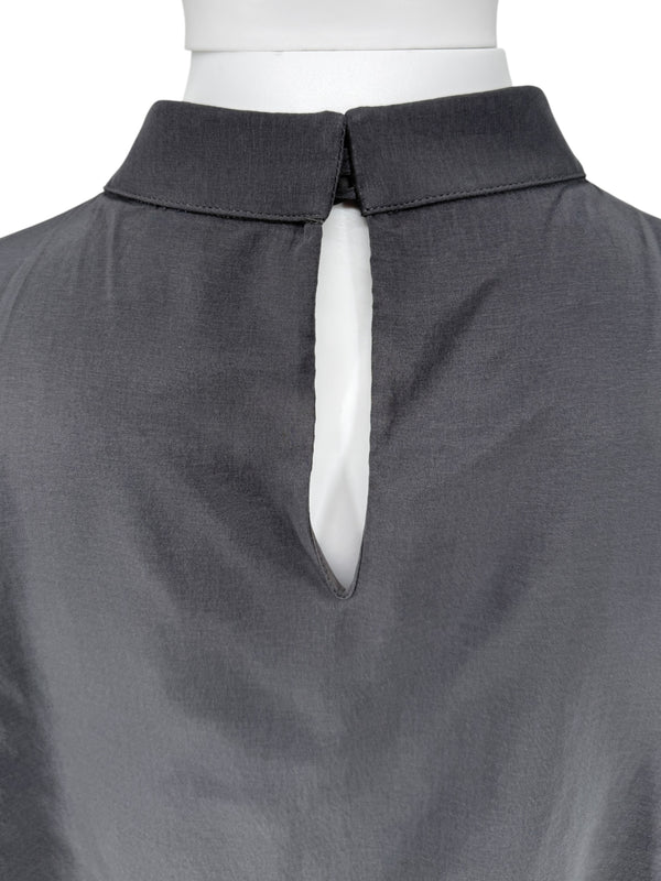 Brunello Cucinelli Sleeveless Silk Blouse with Chain Detail - XL