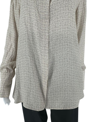 Kiton Woven Print Silk Blouse - L
