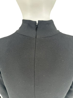 Victoria Victoria Beckham Wool Shift Dress with Contrast Cuffs - Size 8