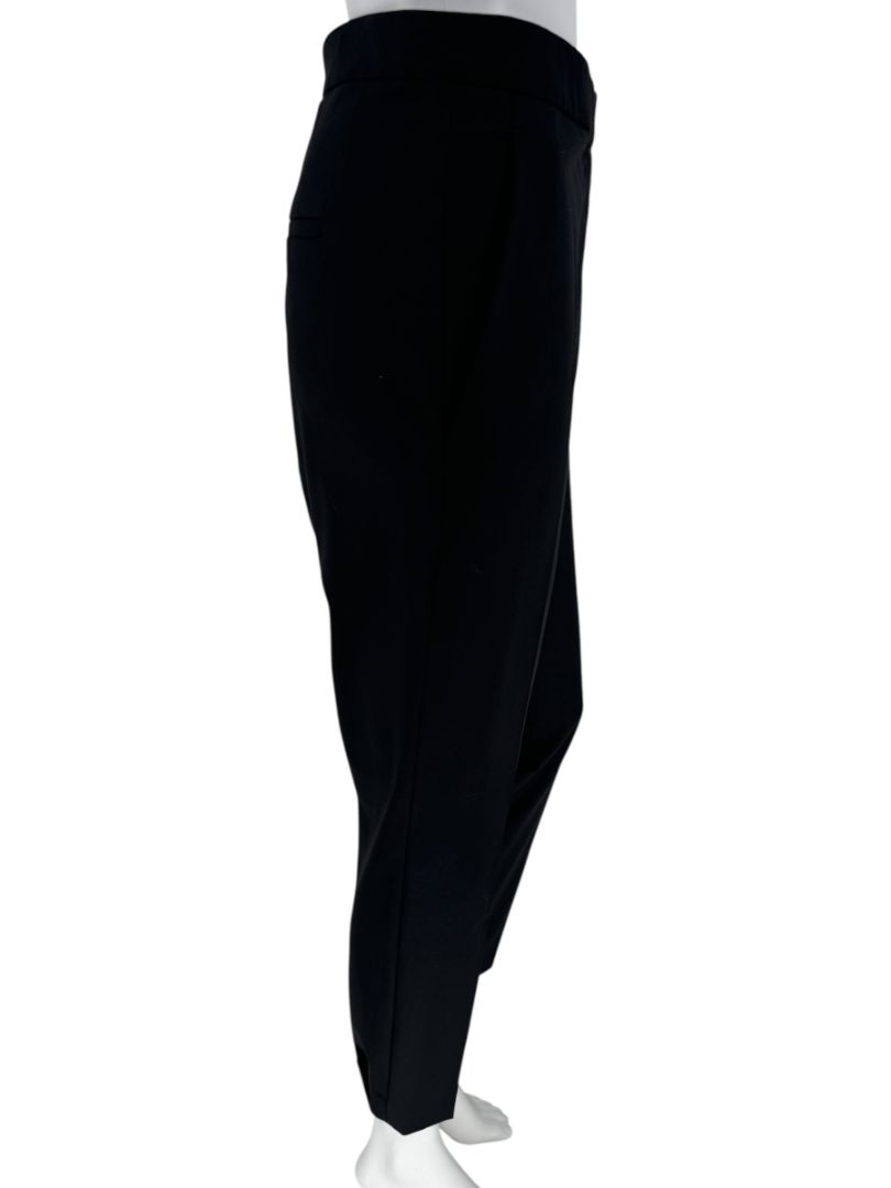 Brunello Cucinelli Black Tapered Trousers with Monili Bead Belt - Size 8