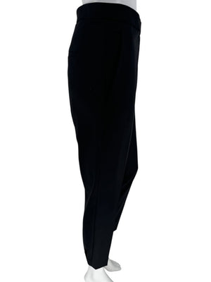 Brunello Cucinelli Black Tapered Trousers with Monili Bead Belt - Size 8