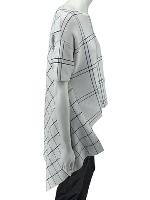 Derek Lam Asymmetrical Windowpane Knit Top - Size Medium