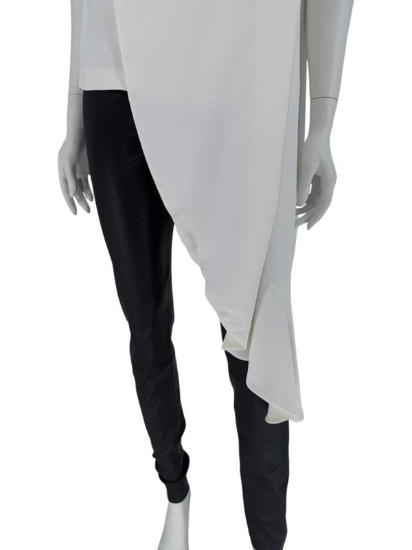 Calvin Klein 205W39NYC Ivory Asymmetrical Drape Top - Size US 8