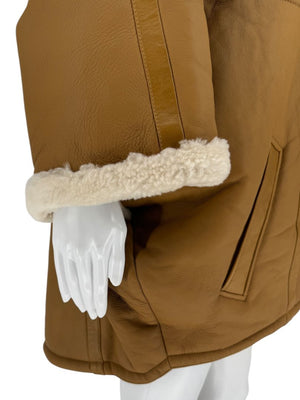 Saint Laurent Oversized Shearling Toggle Coat - Size 8