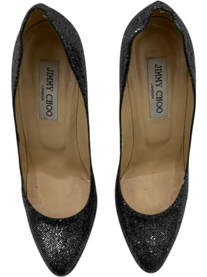 Jimmy Choo Black & Silver Glitter Dégradé Pumps – Size 39